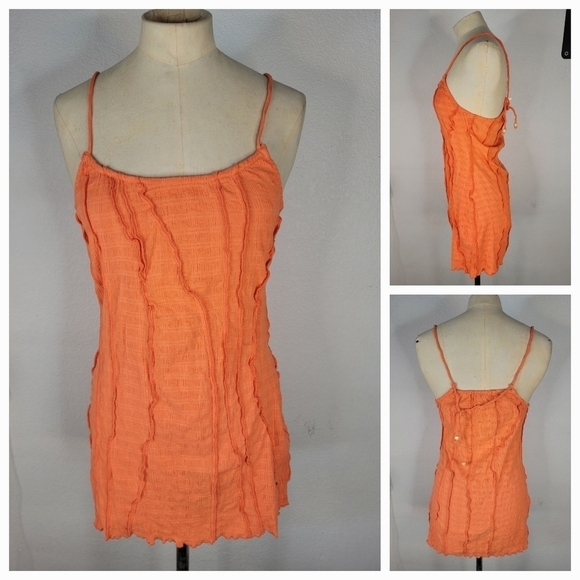 Free People Orange Mini Dress - Picture 1 of 4